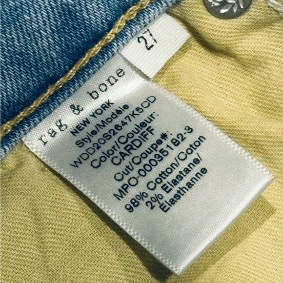 👖 RAG & BONE Cardiff High Rise Raw Hem Jeans | Women's 27 | Light Wash Denim👖 - Picture 4 of 4